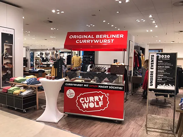 Currywurst-Catering zum Store-Opening